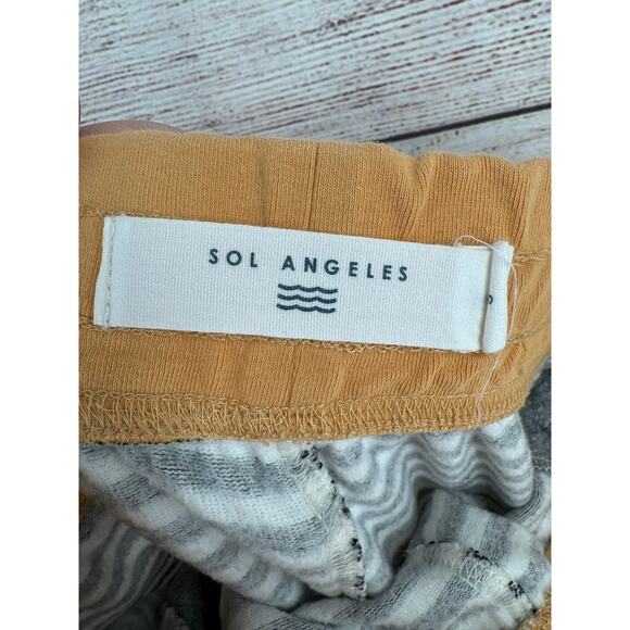 Sol Angeles Striped Colorblock Jogger Sweatpants Womens Small Black White - Picture 6 of 10